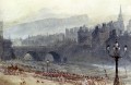A View Of Old Town And Waverley Bridge From Princes Street Edinburgh scenery Victorian Myles Birket Foster